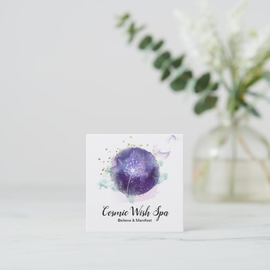 *~*のタンポポの願いの空Cosmoは宇宙を主演します スクエア名刺 (スタンド正面)