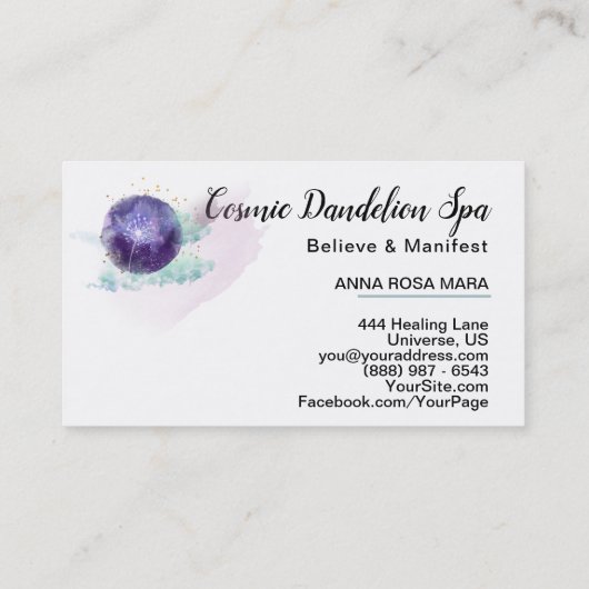 *~*のタンポポの願いCosmoは宇宙空を主演します 名刺 (裏面)