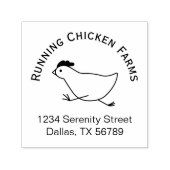のチキンランニングビジネスロゴアドレス卵カートン セルフインキングスタンプ (デザイン)