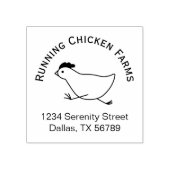のチキンランニングビジネスロゴアドレス卵カートン ラバースタンプ (インプリント)