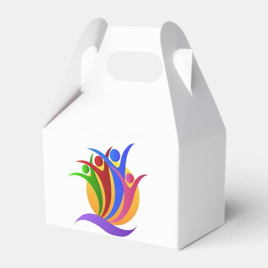 のチャリティ与えロゴのハート フェイバーボックス (正面サイド)