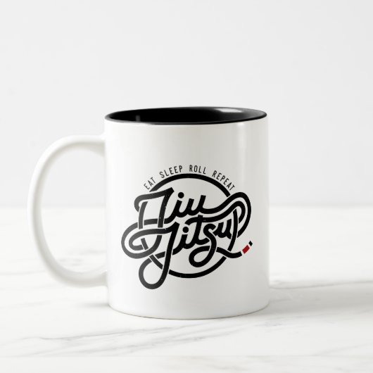 |のツートーンマグを食べて下さい、眠らせて下さい、転がって下さい、繰り返して下さい ツートーンマグカップ (左)