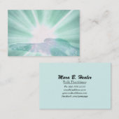 *~*のティール（緑がかった色）青緑色の治療エネルギー手の霊気 名刺 (正面/裏面)