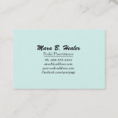 *~*のティール（緑がかった色）青緑色の治療エネルギー手の霊気 名刺 (裏面)