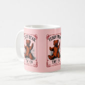 ~のテディー・ベアのおもちゃCOのヴィンテージの広告を襲って下さい! コーヒーマグカップ (正面左)