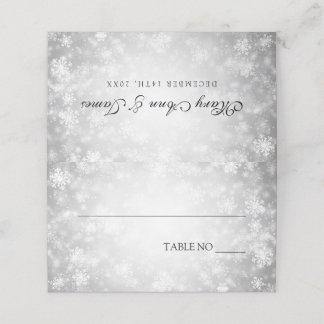 のテン結婚トプレイスカードシルバーウィンターワンダーランド プレイスカード