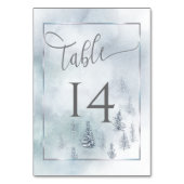 のテーブ結婚ルカードシルバーブルーウィンターワンダーランド テーブルナンバー (裏面)