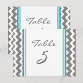 のテーブ結婚ルナンバカードグレーティール（緑がかった色）シェブロン ポストカード (正面/裏面)