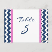 のテーブ結婚ルナンバカードピンクブルーシェブロン ポストカード (裏面)