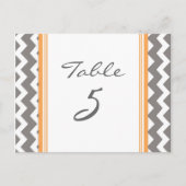 のテーブ結婚ルナンバーカードグレーオレンジシェブロン ポストカード (正面)