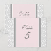 のテーブ結婚ルナンバーカードピンクグレーダマスク ポストカード (正面/裏面)