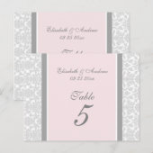 のテーブ結婚ルナンバーカードピンクグレーダマスク ポストカード (正面/裏面)