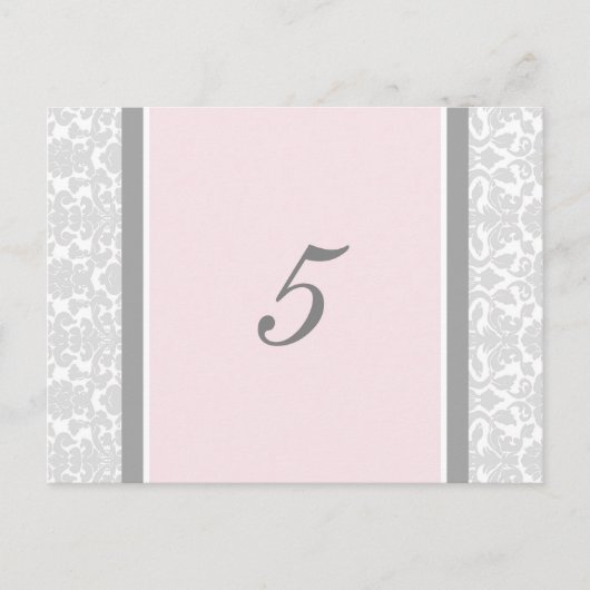 のテーブ結婚ルナンバーカードピンクグレーダマスク ポストカード (正面)