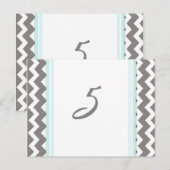 のテーブ結婚ルナンバーカードブルーグレーシェブロン ポストカード (正面/裏面)