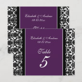 のテーブ結婚ルナンバーカードプラムダマスク ポストカード (正面/裏面)