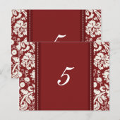 のテーブ結婚ルナンバーカードレッドダマスク ポストカード (正面/裏面)