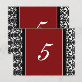 のテーブ結婚ルナンバーカードレッドダマスク ポストカード (正面/裏面)