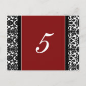 のテーブ結婚ルナンバーカードレッドダマスク ポストカード (裏面)