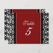 のテーブ結婚ルナンバーカードレッドダマスク ポストカード (正面/裏面)
