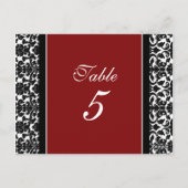 のテーブ結婚ルナンバーカードレッドダマスク ポストカード (裏面)