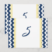 のテーブ結婚ルナンバーカードレモンブルーシェブロン ポストカード (正面/裏面)