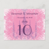 のテーブ結婚ルナンバーカードヴィンテージシャンデリアピンク ポストカード (正面)