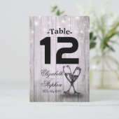 のテーブ結婚ルナンバーシーティングプレイスシャンパングラス 招待状 (スタンド正面)