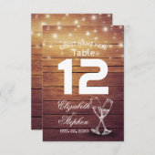 のテーブ結婚ルナンバーシーティングプレイスシャンパングラス 招待状 (正面/裏面)