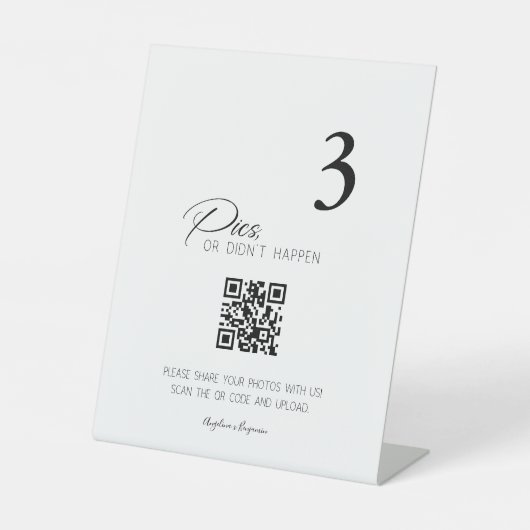 のテーブ結婚ル写真またはシーティングカードが発生しなかった場合 台座サイン (正面)