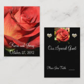 のテーブ結婚ル割り当てゲストカードテンプレート プレイスカード (正面/裏面)