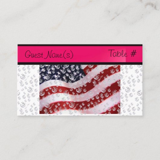 のテーブ結婚ル番号とアドレスきらきら光る・カード・テンプレート プレイスカード (正面)