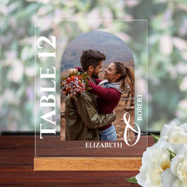 のテーブ結婚ル番号アーチ写真 アクリルサイン