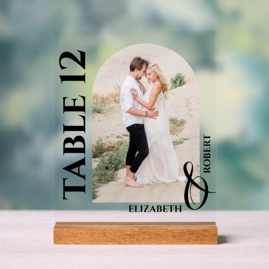 のテーブ結婚ル番号アーチ写真 アクリルサイン (ニュートラル)