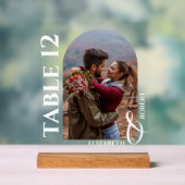 のテーブ結婚ル番号アーチ写真 アクリルサイン (ニュートラル)