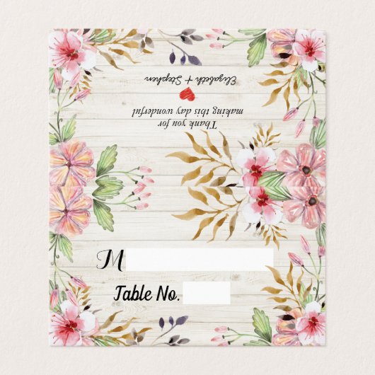 のテーブ結婚ル番号エスコートピンクの花ホワイトウッド (外部フラット)