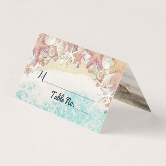 のテーブ結婚ル番号エスコート夏のビーチヒトデ (正面)