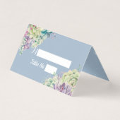 のテーブ結婚ル番号エスコート水色の多肉類 (正面)