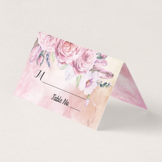 のテーブ結婚ル番号エスコートBohoフローラ&フェザー (正面)