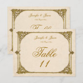 のテーブ結婚ル番号カードアンティーク/ヴィンテージフレーム ポストカード (正面/裏面)