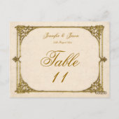 のテーブ結婚ル番号カードアンティーク/ヴィンテージフレーム ポストカード (裏面)