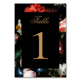 のテーブ結婚ル番号カードダークブラック赤フローラ テーブルナンバー
