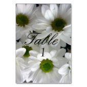 のテーブ結婚ル番号カード白デイジー花 テーブルナンバー (正面)