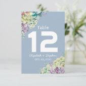 のテーブ結婚ル番号シーティングプレイス多肉植物 招待状 (スタンド正面)