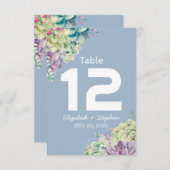 のテーブ結婚ル番号シーティングプレイス多肉植物 招待状 (正面/裏面)