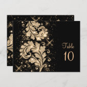 のテーブ結婚ル番号フローラグリッター旋回金ゴールド ポストカード (正面/裏面)