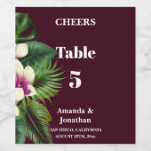 のテーブ結婚ル番号ワインカラーフローラワインラベル ワインラベル (シングルラベル)