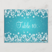 のテーブ結婚ル番号冬の輝く青 ポストカード (裏面)