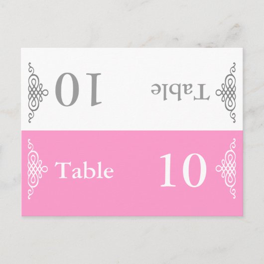 のテーブ結婚ル番号折り葉書グレーピンク ポストカード (正面)