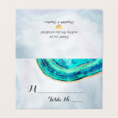 のテーブ結婚ル番号護衛ティール(緑がかった色)金ゴールドゲートGeode (外部フラット)