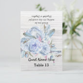 のテーブ結婚ル番号護衛ボホフラワーホワイトウッド 招待状 (スタンド正面)